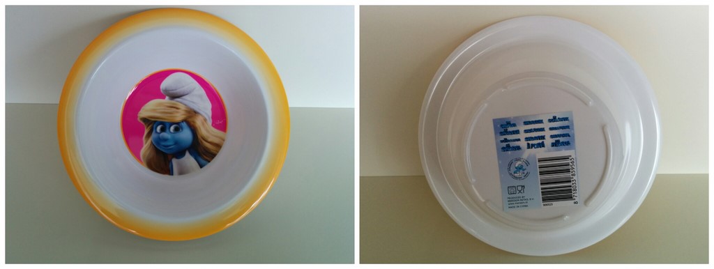 Assiette en plastique avec fond - Schtroumpfette