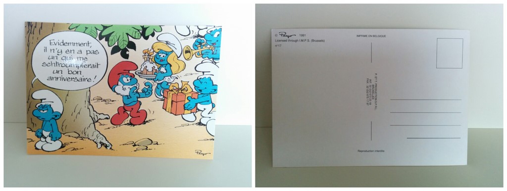 Carte d'anniversaire Schtroumpfs