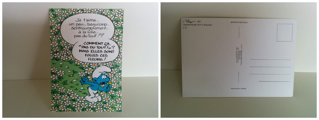 Schtroumpf parmi les fleurs