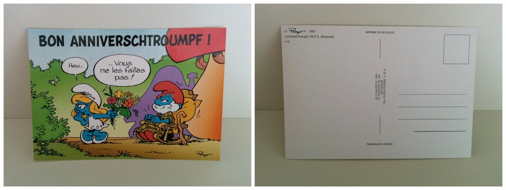 Carte d'anniversaire Schtroumpfs - Français