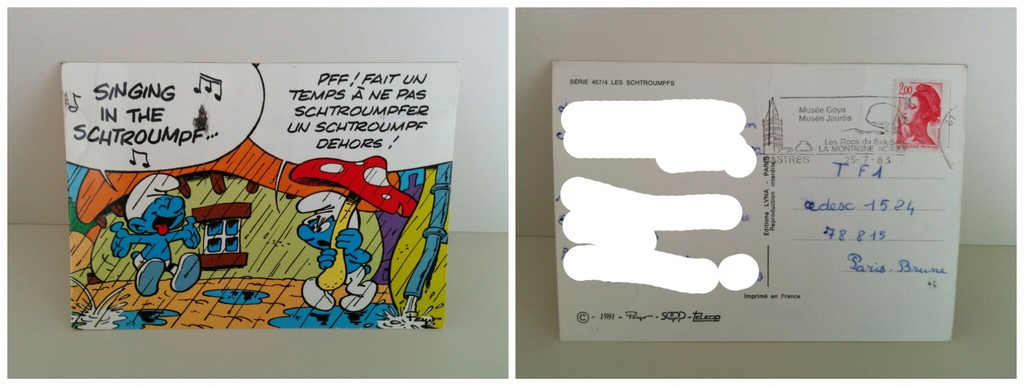 Schtroumpfs sous la pluie