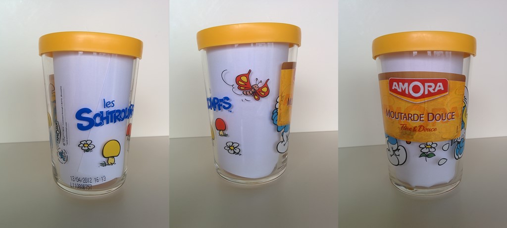 Verre Schtroumpf Coquet & Schtroumpfette + couvercle & étiquette