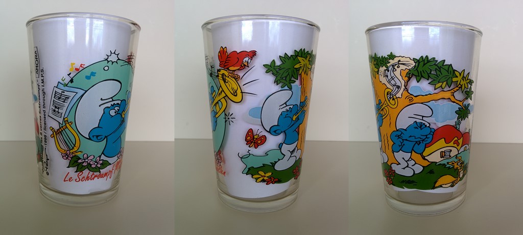 Verre Schtroumpf Musicien