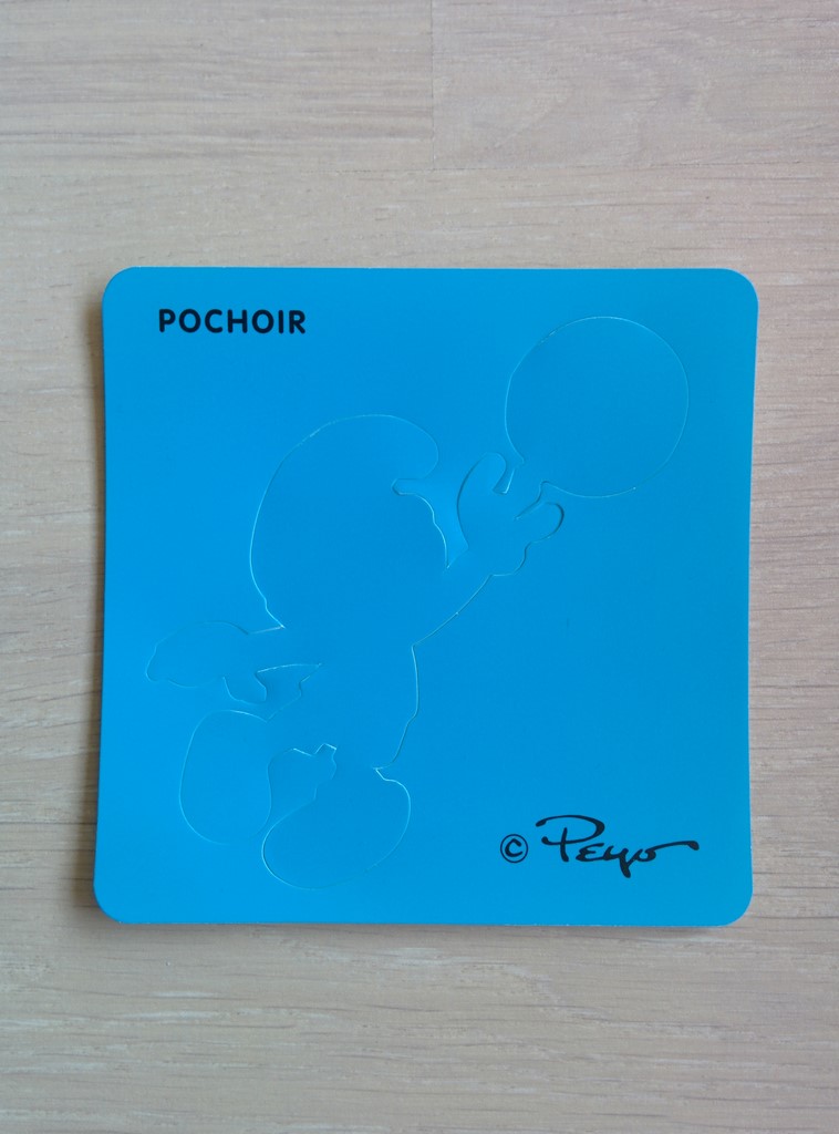 Pochoir Schtroumpf basketteur