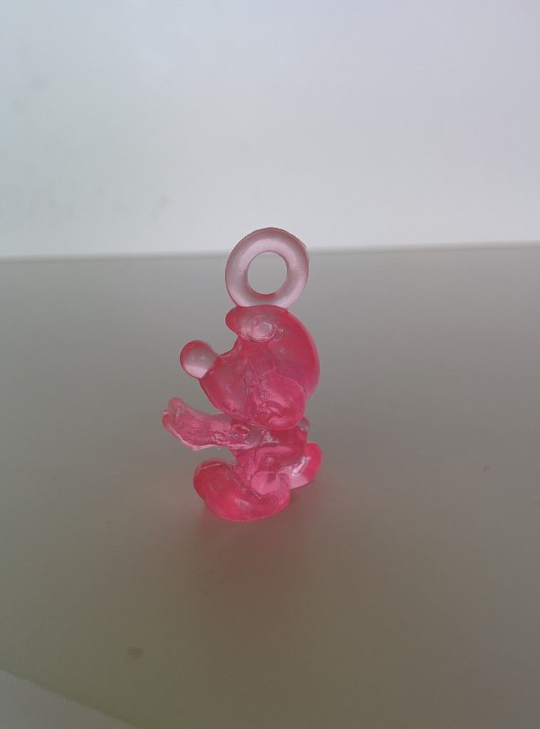 Pendentif transparent Schtroumpf somnambule - rose