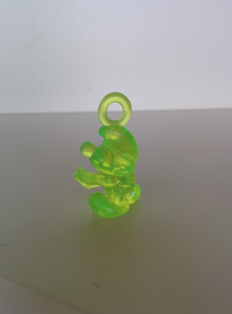 Pendentif transparent Schtroumpf somnambule - vert