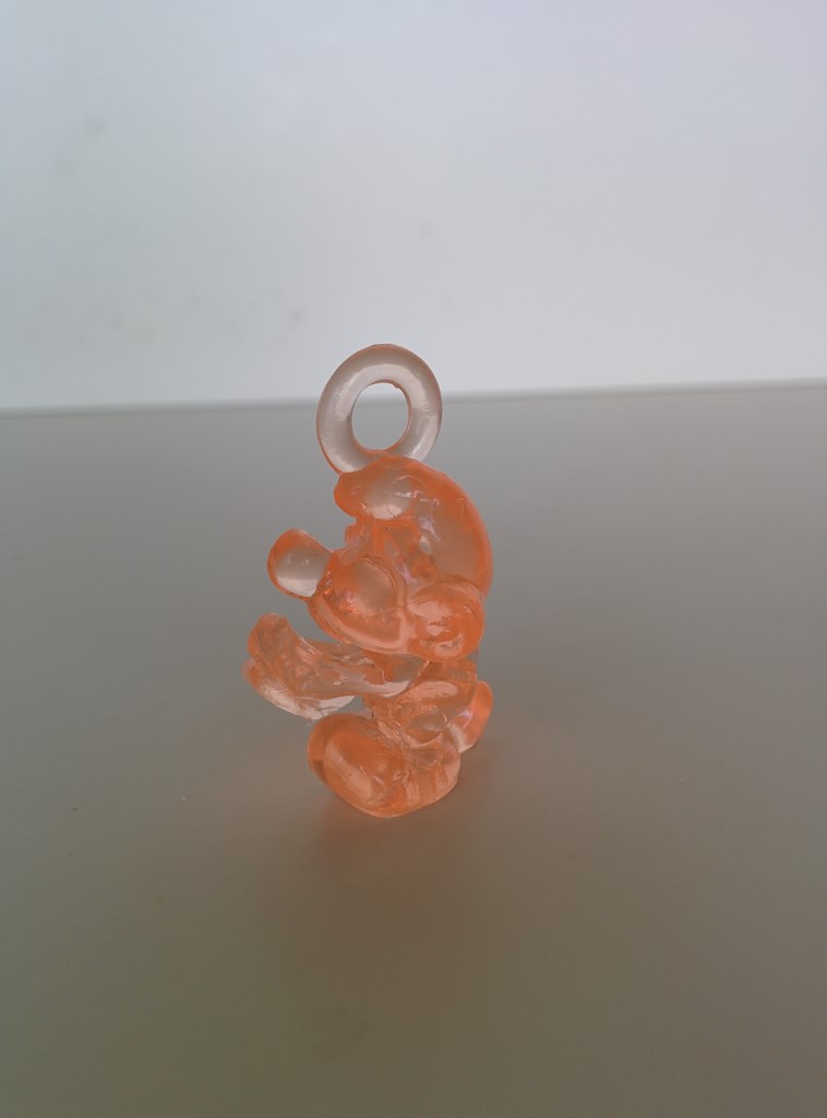 Pendentif transparent Schtroumpf somnambule - saumon/orange