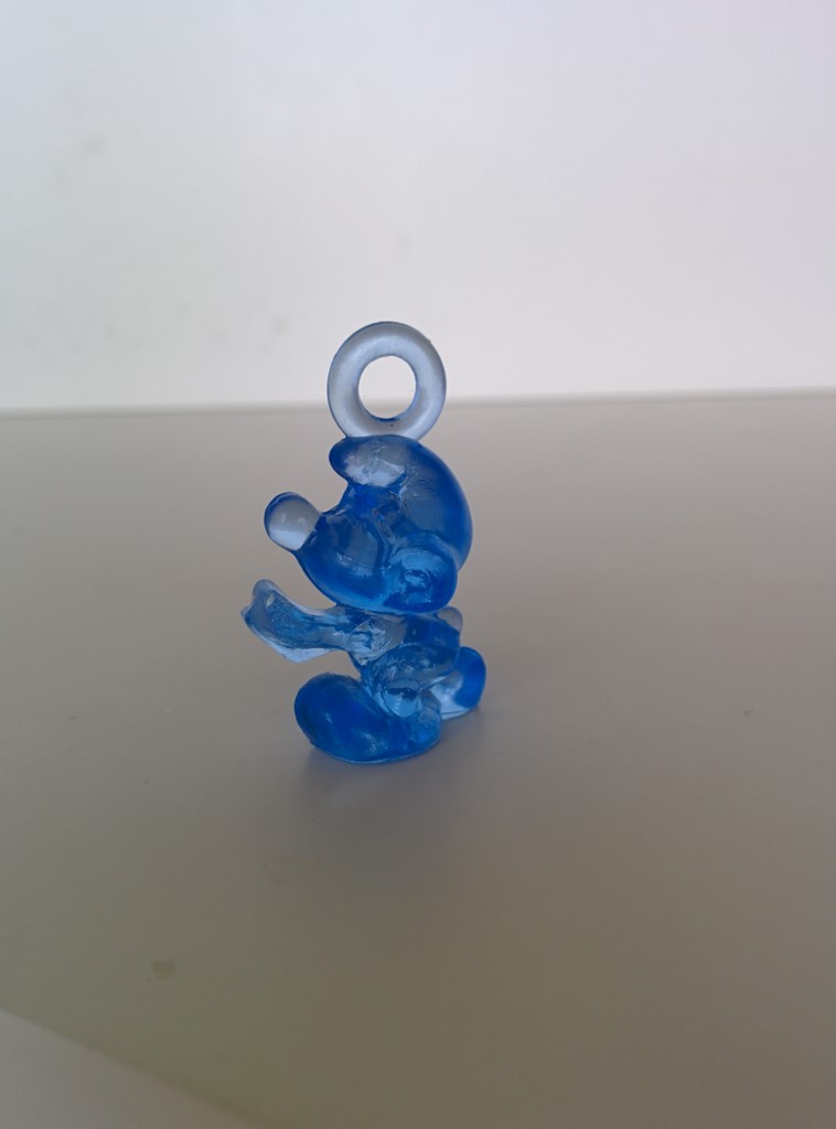 Pendentif transparent Schtroumpf somnambule - bleu