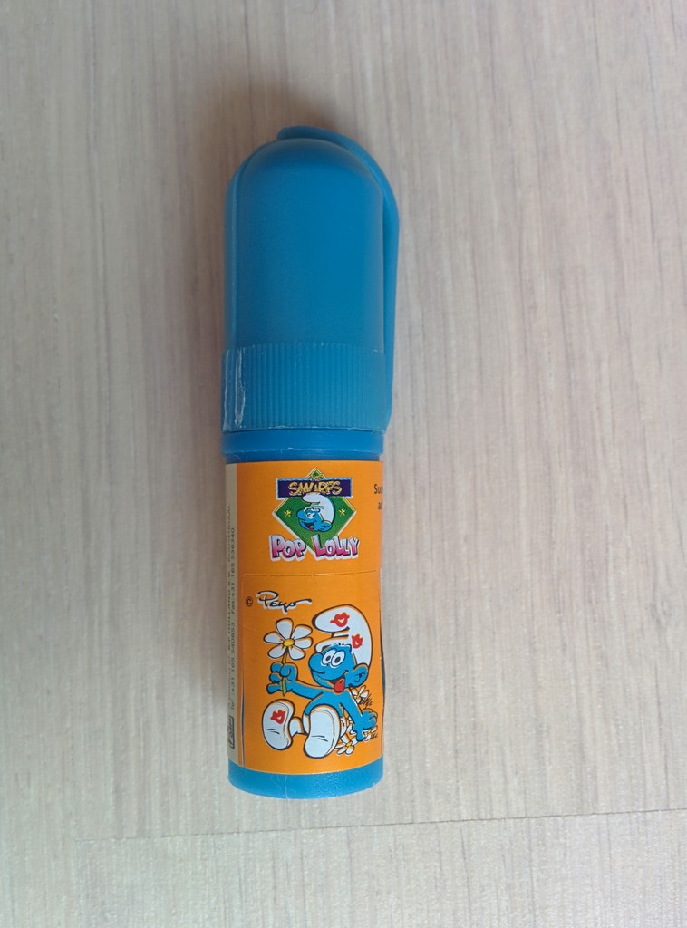 Sucette avec autocollant Schtroumpf amoureux