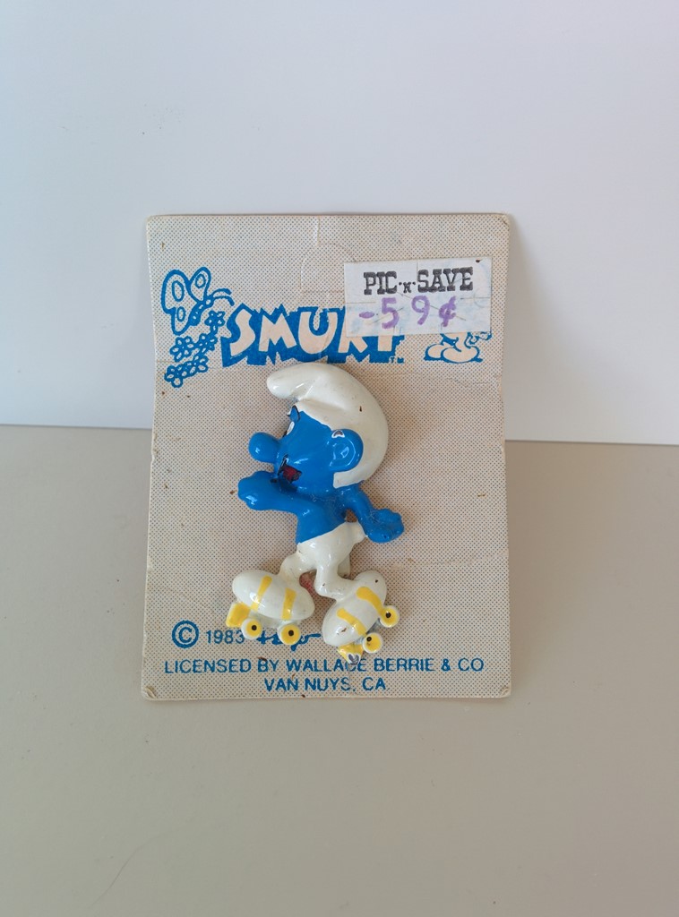 Broche Schtroumpf en rollers