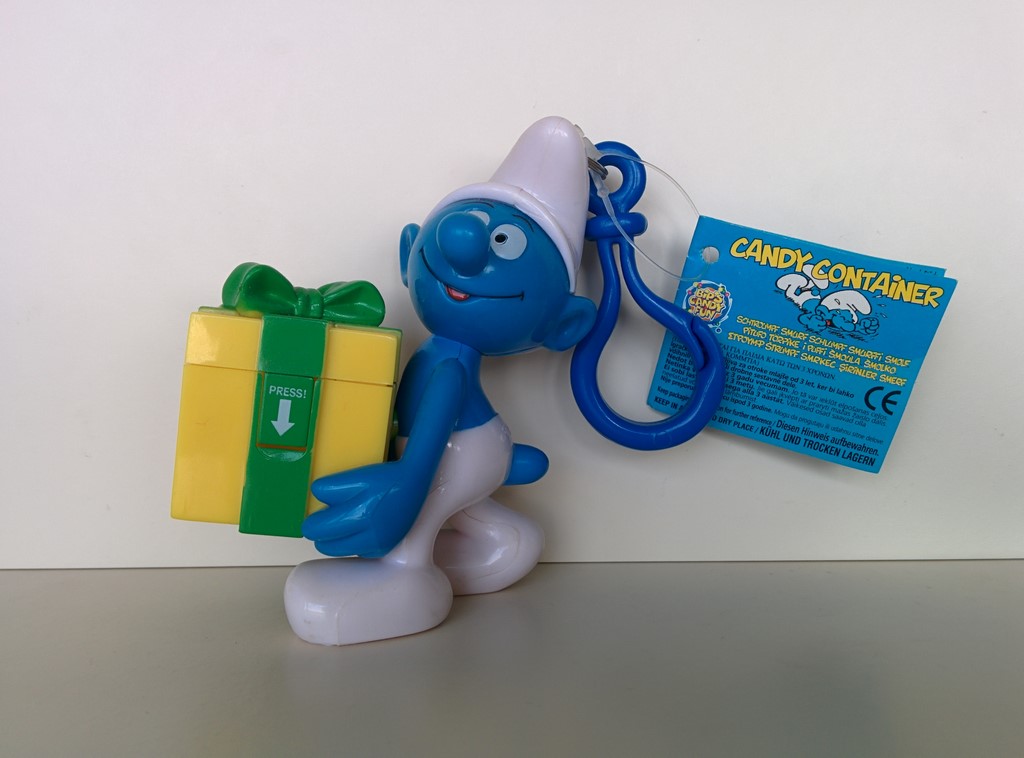 Candy container - Schtroumpf cadeau vert