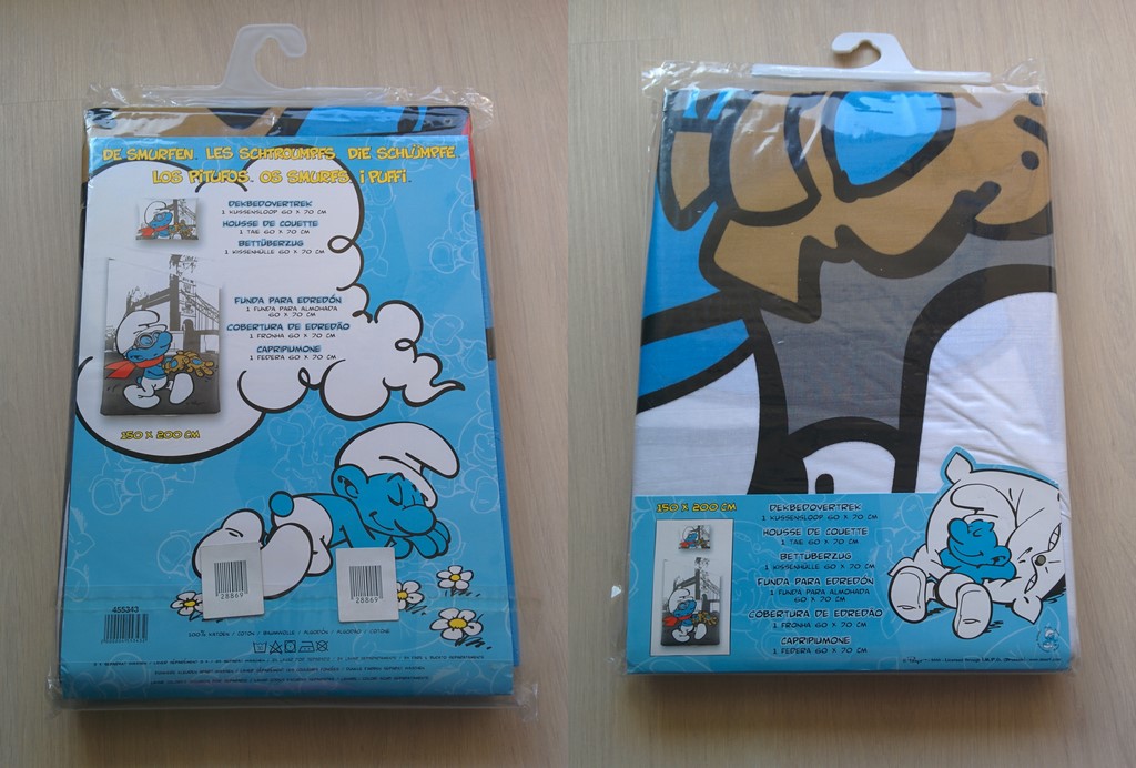 Housse de couette & taie d'oreiller Schtroumpf pilote