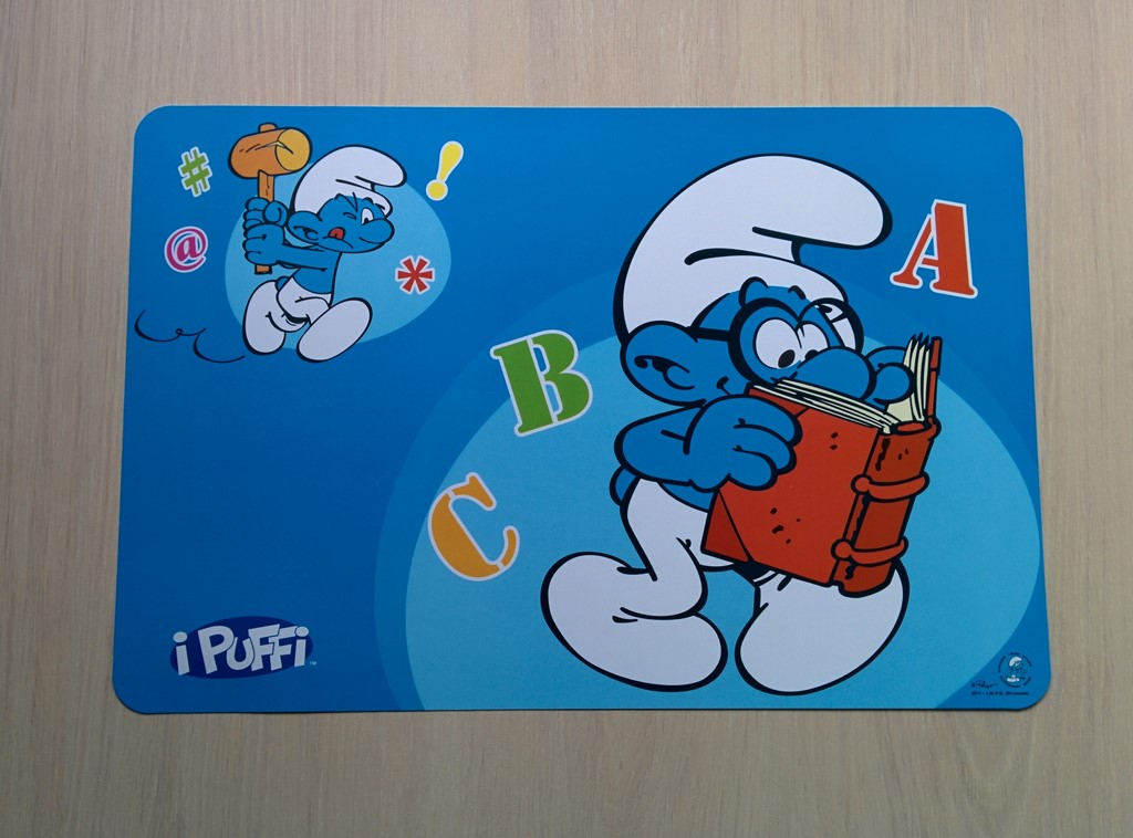 Set de table Schtroumpf à Lunettes