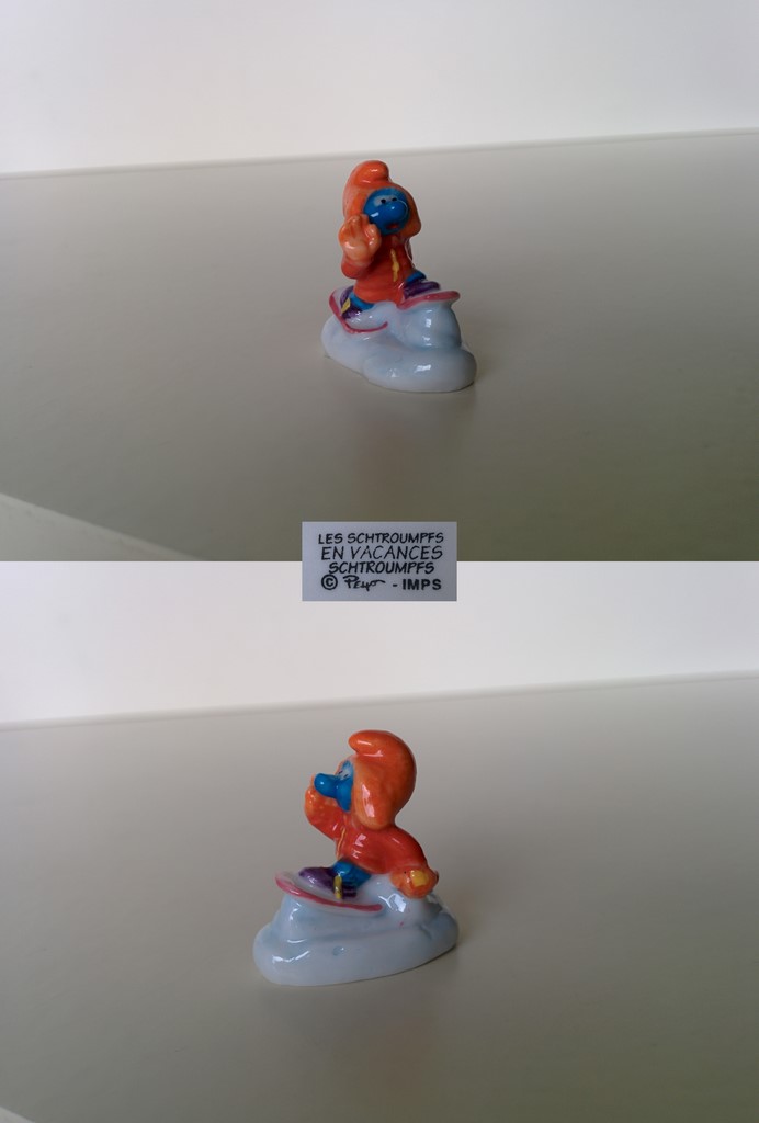 Schtroumpf avec des raquettes