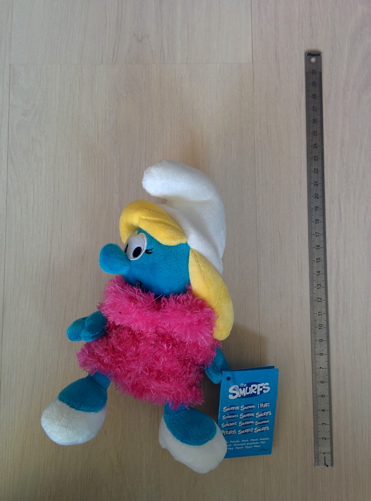 Peluche Schtroumpfette en robe rose