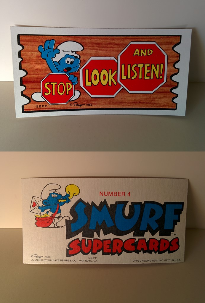 Smurf Supercards 4 - Stop look and listen !