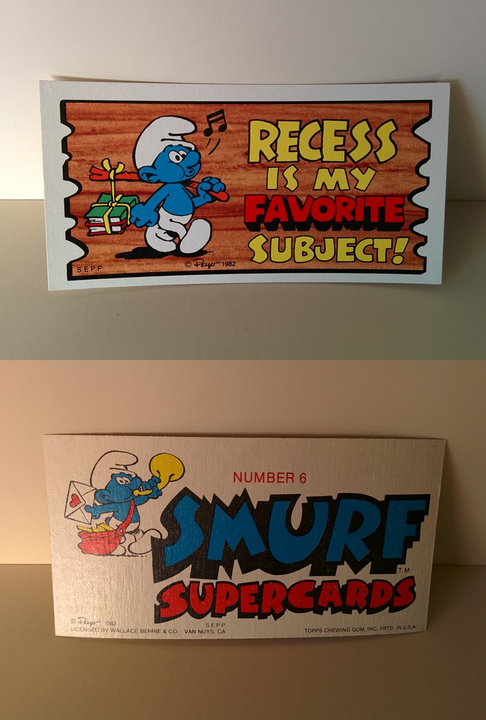 Smurf Supercards 6 - Recess is my favorite subject !