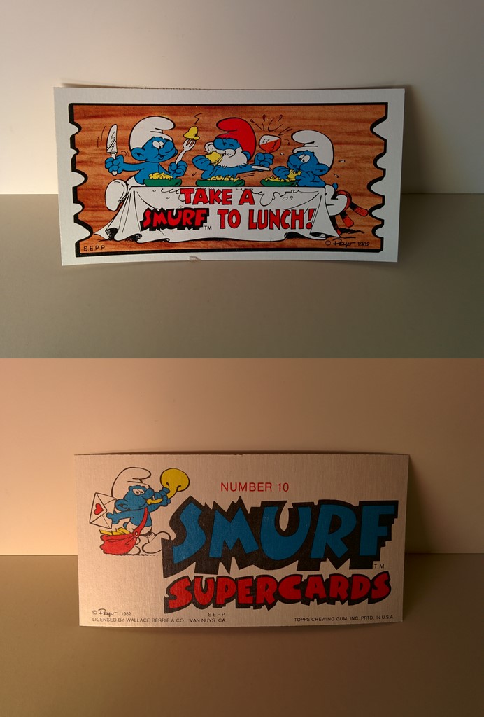 Smurf Supercards 10 - Take a Smurf to lunch !