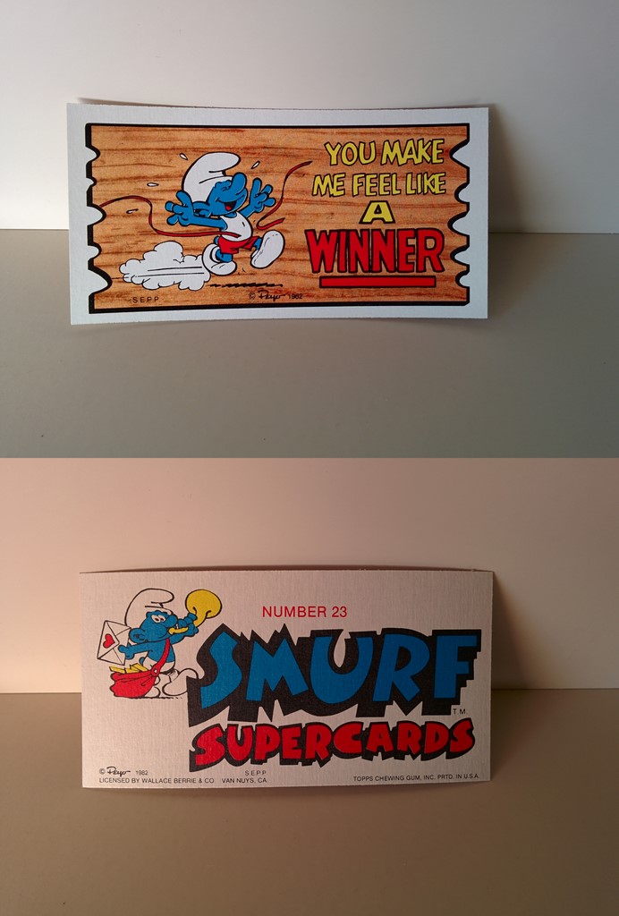 Smurf Supercards 23 - You make me feel like a winner