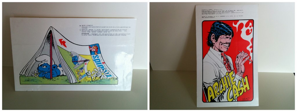 Autocollant Schtroumpf sous une tente