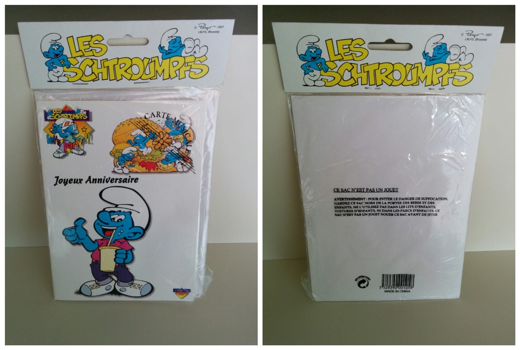 Carte d'anniversaire musicale Schtroumpfs qui mangent