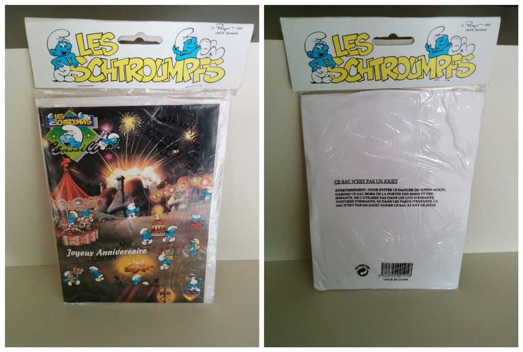 Carte d'anniversaire musicale Schtroumpfs qui font la fête