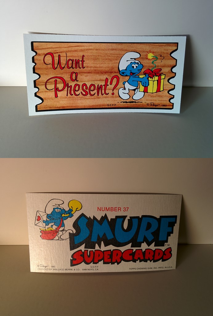 Smurf Supercards 37 - Want a present ?