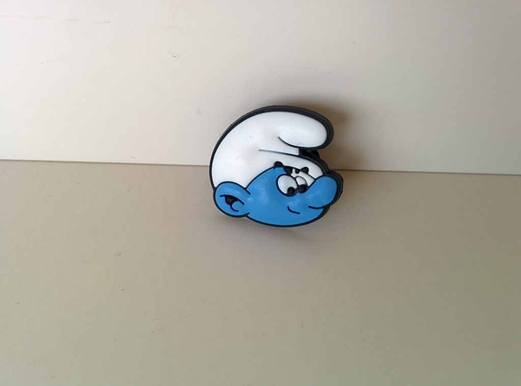 Pin's pour crocs - Tête de Schtroumpf