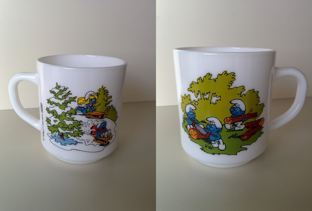 Mug Benedictin (1985) - Schtroumpfs qui font de la luge - Schtroumpfs qui coupent du bois