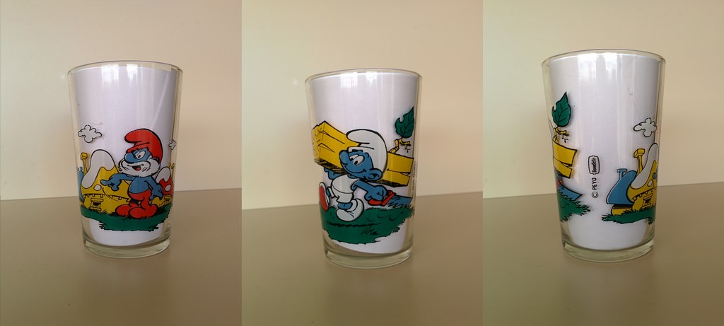 Verre Benedictin - Grand Schtroumpf & Schtroumpf avec une poutre