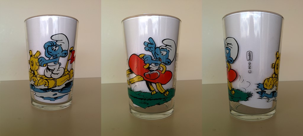 Verre Benedictin - Schtroumpf navigateur & cheval d'arçon