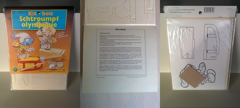 Kit bois n°11 - Schtroumpf sur une luge