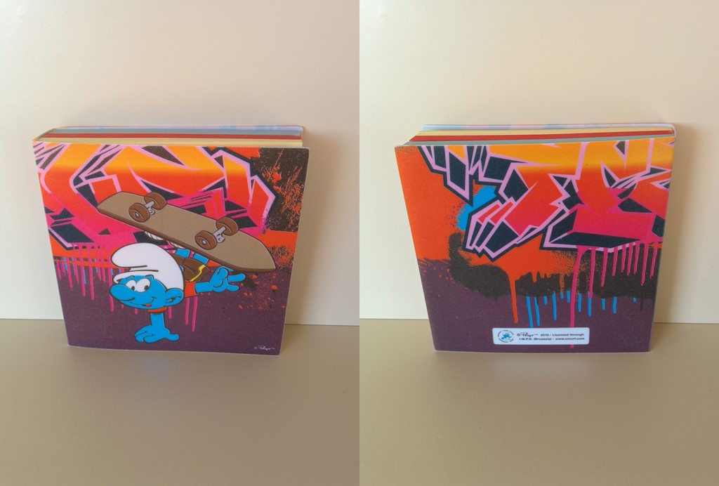 Bloc notes - Schtroumpf avec un skateboard