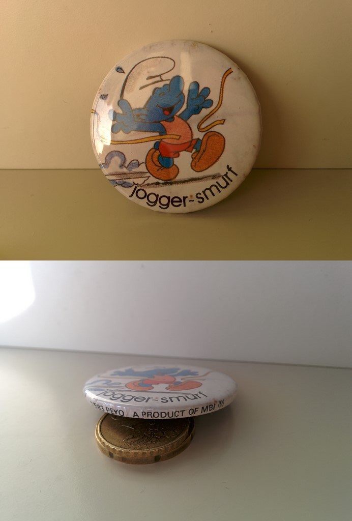 Badge MBI n°9 - Schtroumpf joggeur (Jogger-Smurf)