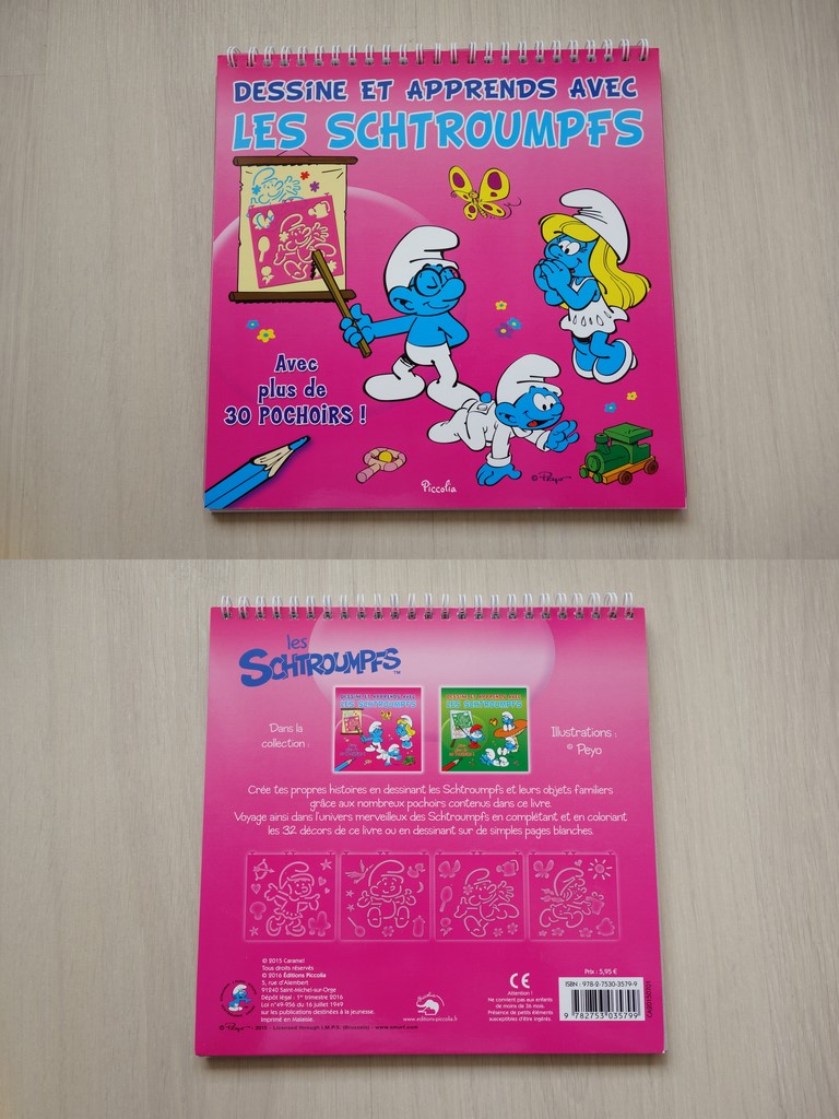 Pochoirs "Dessine et apprends avec les Schtroumpfs"