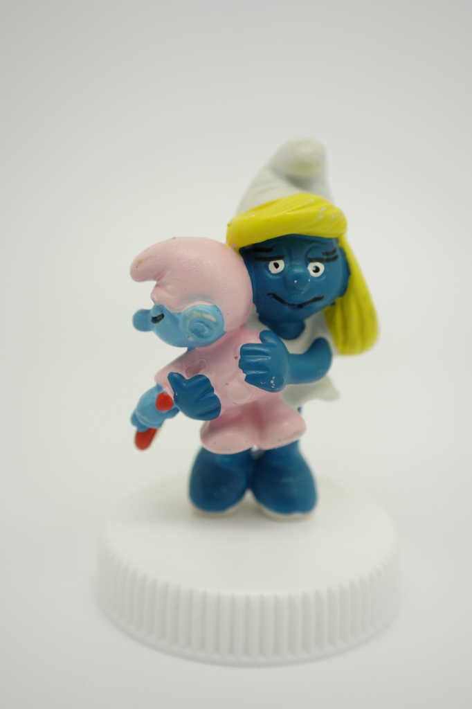 Schtroumpfette avec bébé