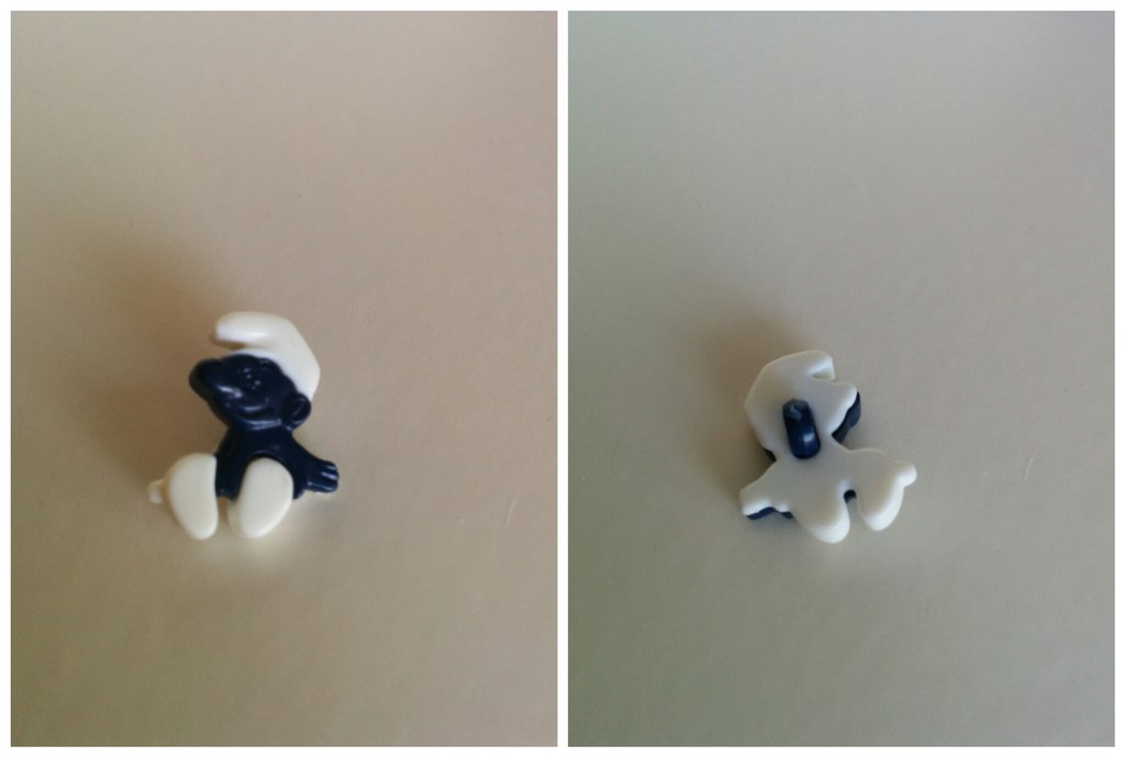 Bouton Schtroumpf bleu foncé