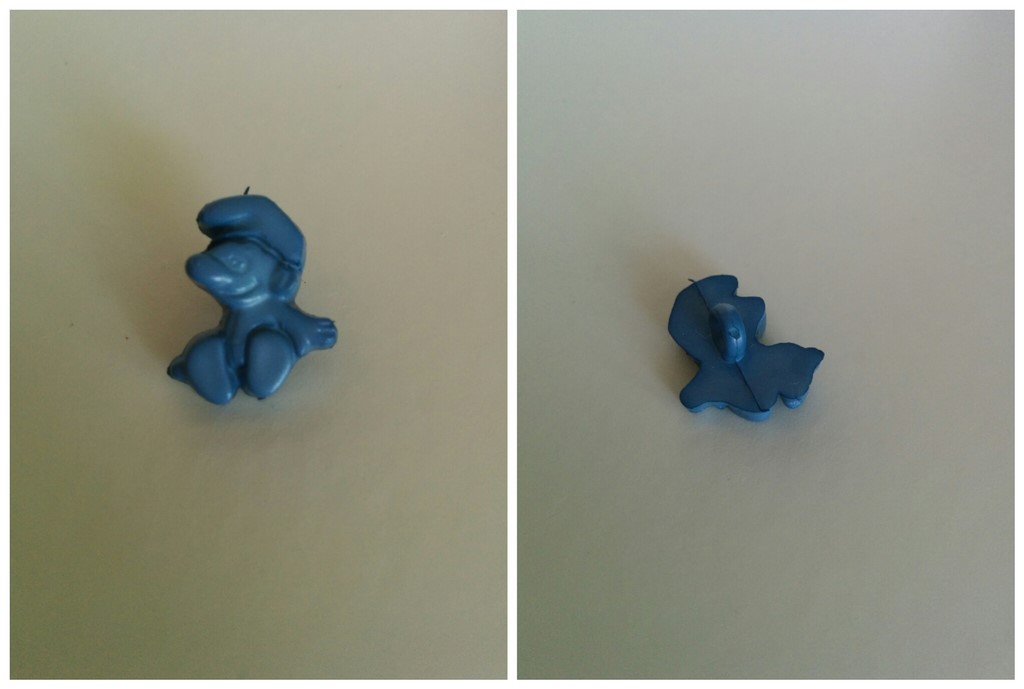 Bouton Schtroumpf bleu uniforme