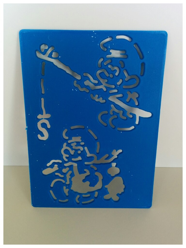 Pochoir à dessin bleu