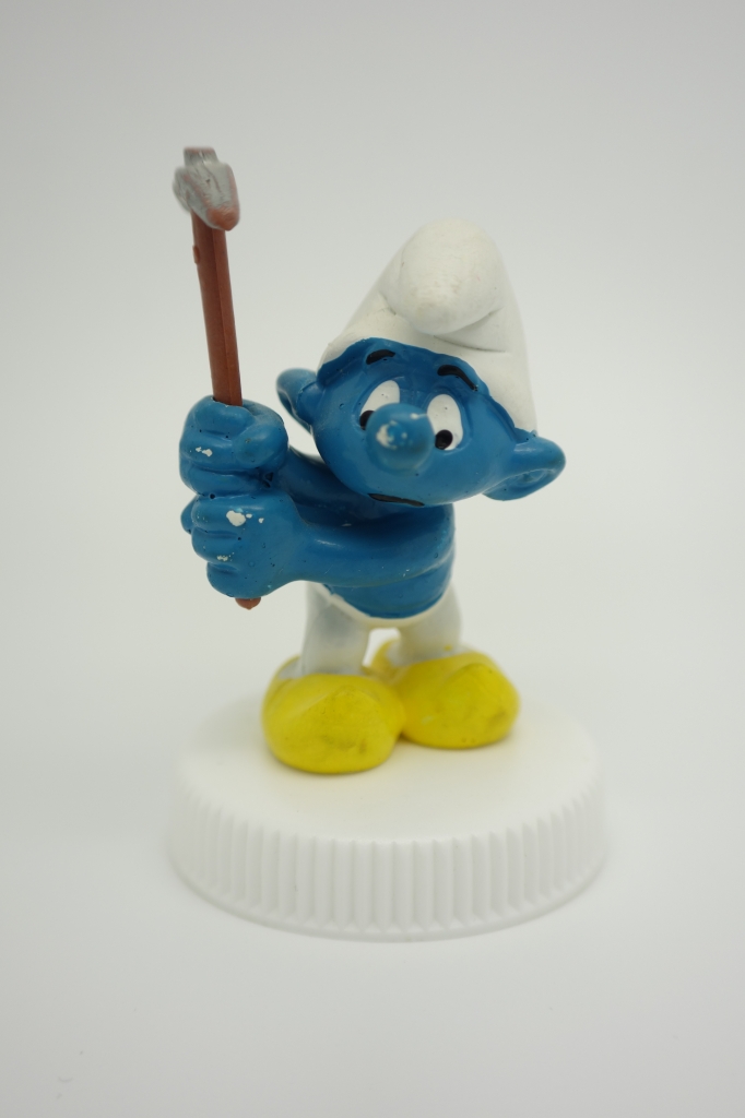 Schtroumpf prisonnier avec pioche