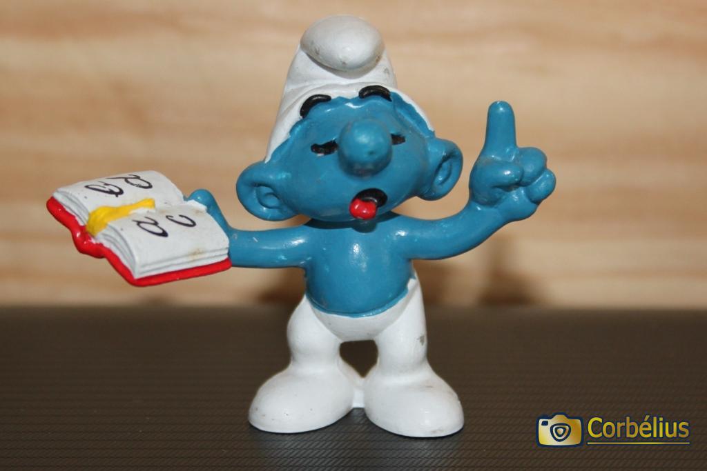 Schtroumpf maitre d'école avec livre