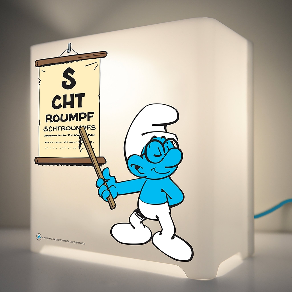Lampe Schtroumpf à Lunettes en Acrylique