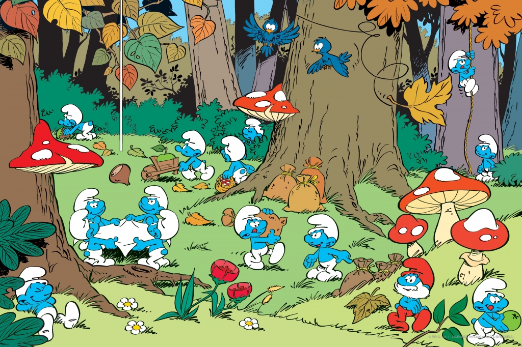 Les Schtroumpfs dans les bois