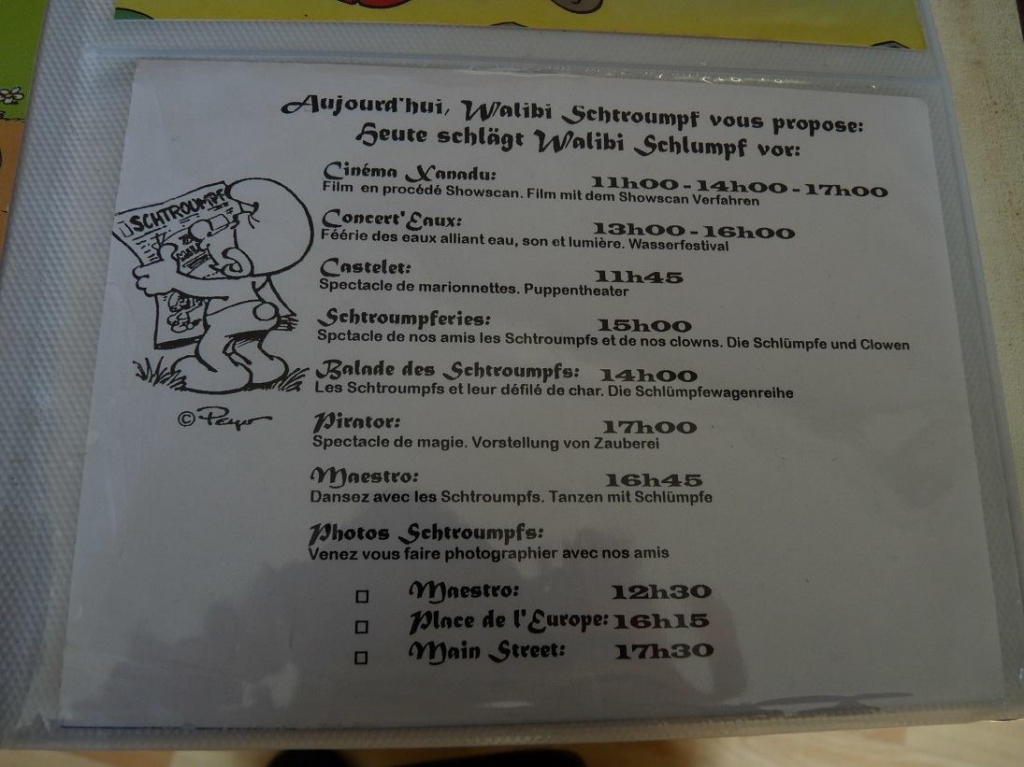 Walibi Schtroumpf - Programme des animations
