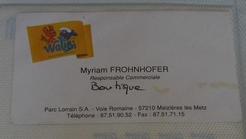 Walibi Schtroumpf - Carte de visite