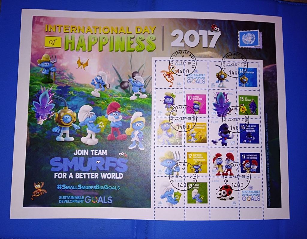 Planche de timbres - Les Schtroumpfs et le Village perdu