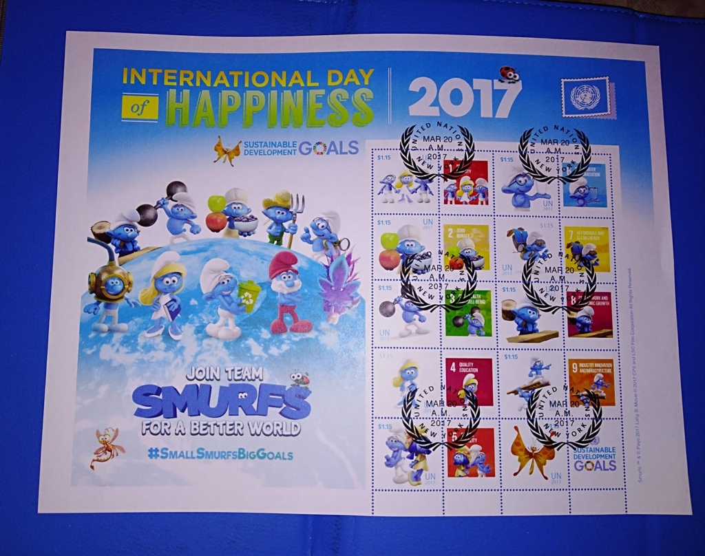 Planche de timbres - Les Schtroumpfs et le Village perdu