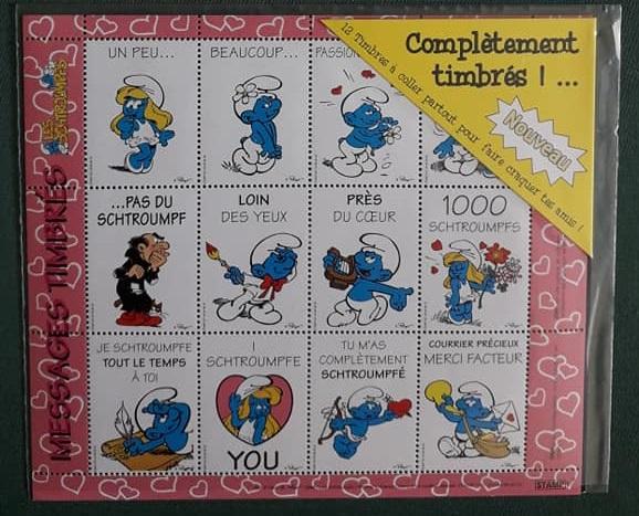 Planche de timbres (12) - Rose