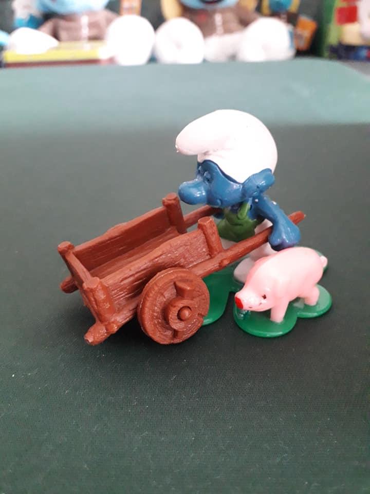 Schtroumpf jardinier avec brouette (petit)