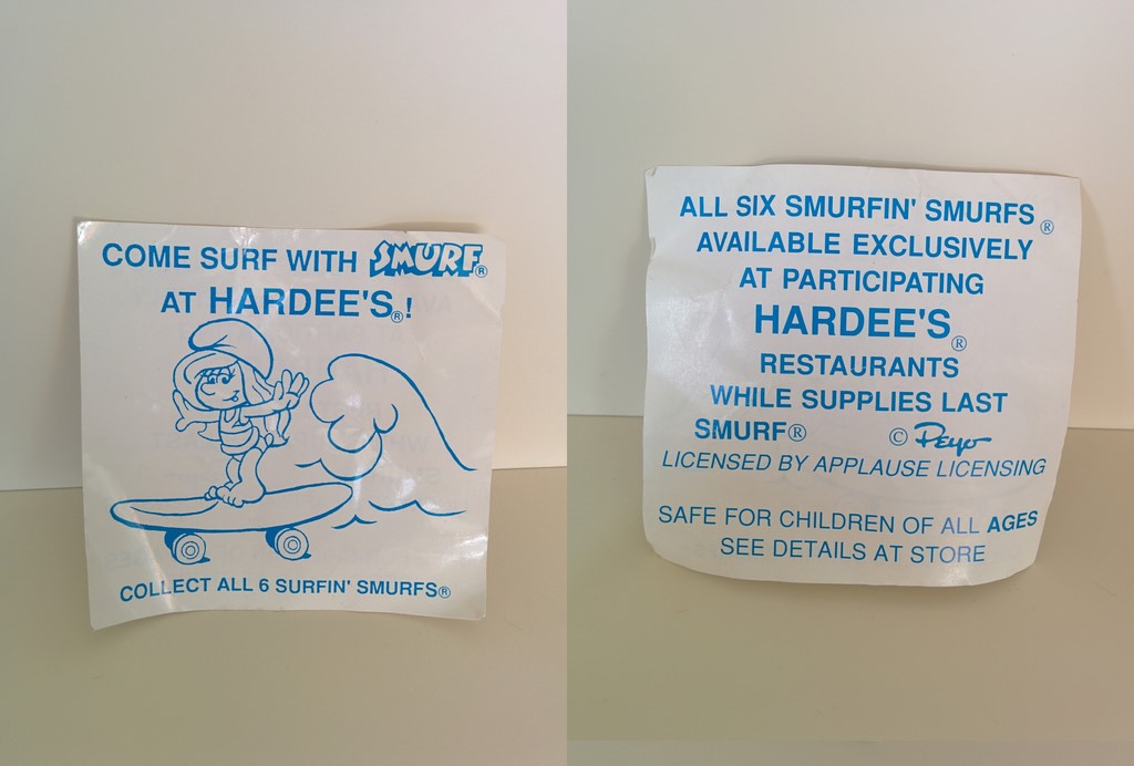 Publicité pour les Schtroumpfs en skateboard